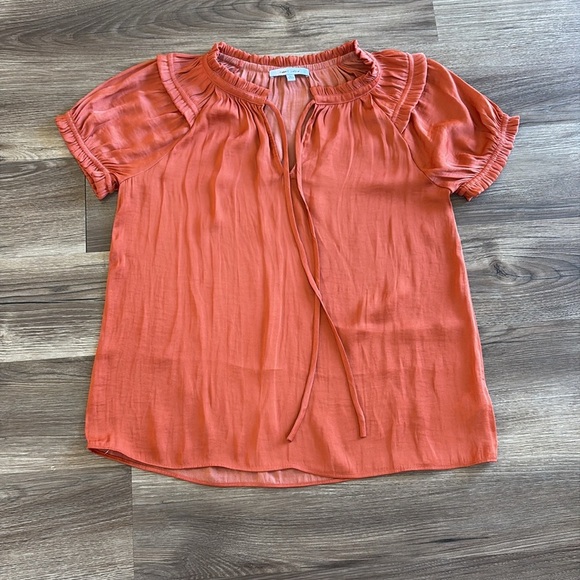 Naked Zebra Burnt Orange‎ Size Large L Blouse Top Excellent Condition Boho Chic - Picture 10 of 10
